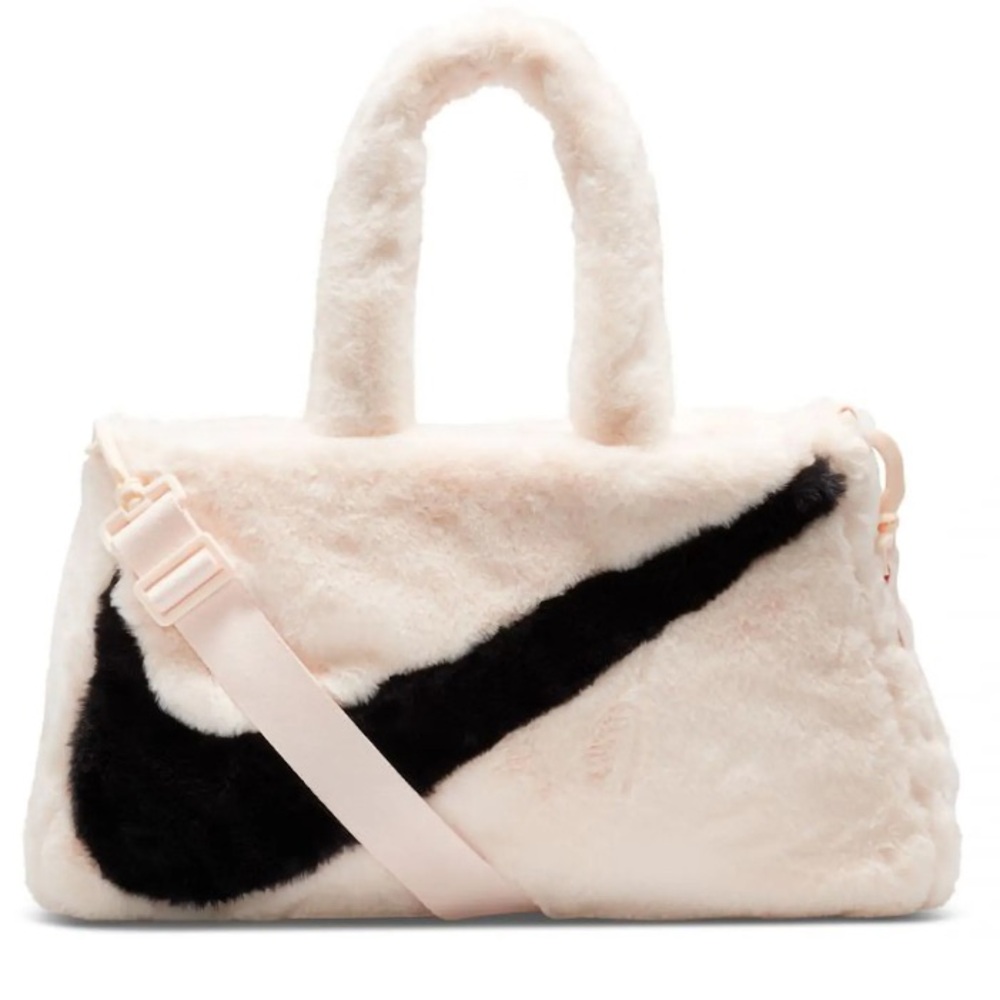 Nike Sportswear Faux Fur 10L Tote Bag Guava Ice